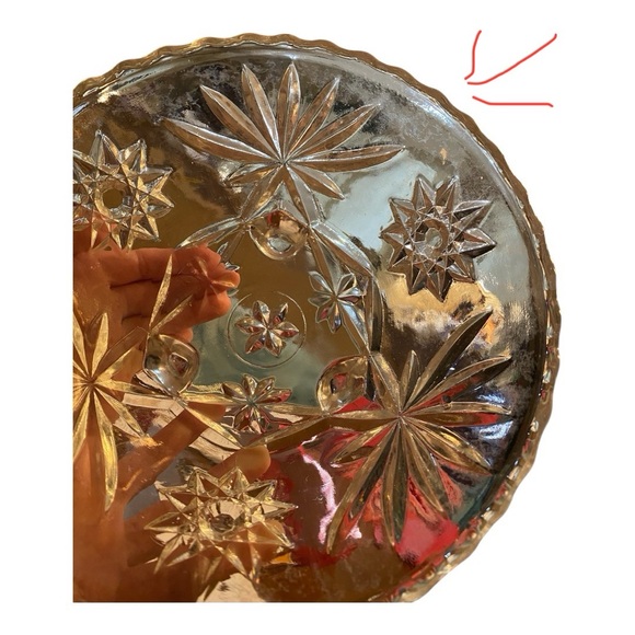 Anchor Hocking Early American Prescut Footed Candy Dish Star of David 6.75" - Picture 8 of 8